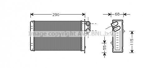 Радиатор обогревателя P405/P406 ALL MT/AT 87-99 (Ava) AVA COOLING PE6100