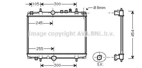 Радіатор, охолодження двигуна AVA QUALITY COOLING AVA COOLING PEA2208