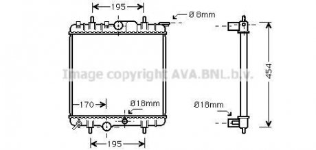 Радіатор, охолодження двигуна AVA QUALITY COOLING AVA COOLING PEA2224