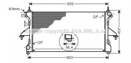 Радіатор, охолодження двигуна AVA QUALITY COOLING AVA COOLING PEA2304 (фото 1)