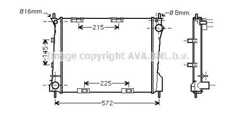 Радіатор, охолодження двигуна AVA QUALITY COOLING AVA COOLING RT2371