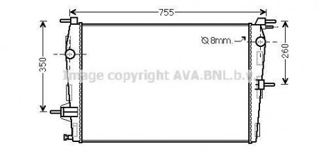 Радіатор охолодження RENAULT MEGANE/SCENIC 2009- (AVA) AVA COOLING RT2458