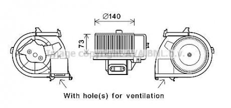 Электродвигатель, вентиляция салона AVA COOLING RT8594