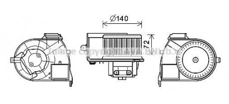 Вентилятор отопителя салона Renault Kangoo I AC+ AVA COOLING RT8617