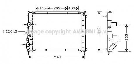 Радіатор, охолодження двигуна AVA QUALITY COOLING AVA COOLING RTA2231 (фото 1)