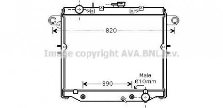 Радіатор, охолодження двигуна AVA QUALITY COOLING AVA COOLING TO2378