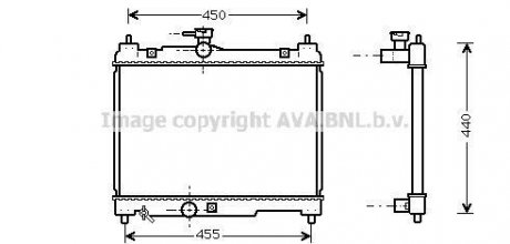 Радіатор, охолодження двигуна AVA QUALITY COOLING AVA COOLING TOA2251