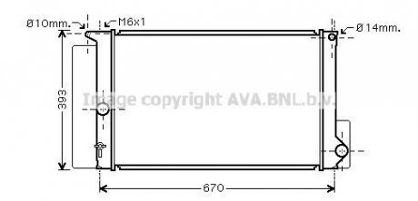 Радиатор, охлаждение двигателя AVA COOLING TOA2397