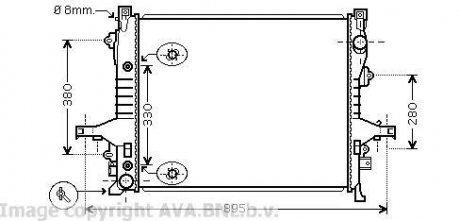 Радіатор, охолодження двигуна AVA QUALITY COOLING AVA COOLING VO2133 (фото 1)