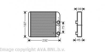 Радіатор пічки AVA QUALITY COOLING AVA COOLING VO6129