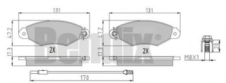 Колодки гальмові RENAULT KANGOO 98> ПЕРЕД Bendix 510351