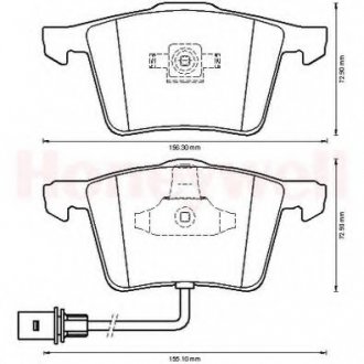 Тормозные колодки, дисковый тормоз (набор) Bendix 573198B (фото 1)