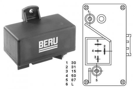 Блок управления, время накаливания BERU GR065