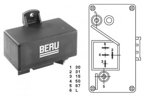 Реле свічок розжарювання Renault 21/Master/Trafic 2.1-2.5D 86-96 BERU GR066 (фото 1)