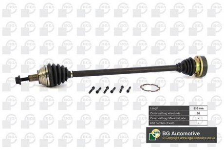 Полуось Golf/Passat/Touran/Octavia 03- (36z/810mm) Пр. BGA DS9634R