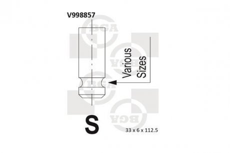 Клапан впуску. Galant/Lancer/Outlander дв. 4G63 BGA V998857