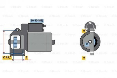 Стартер BOSCH 0001148009