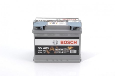 АКБ S5 AGM SILVER 60 А*ч -/+ 680A BOSCH 0092S5A050