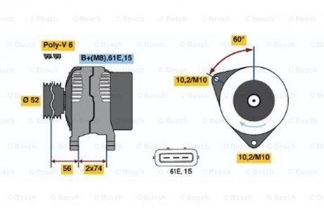 Генератор BOSCH 0123315022 (фото 1)