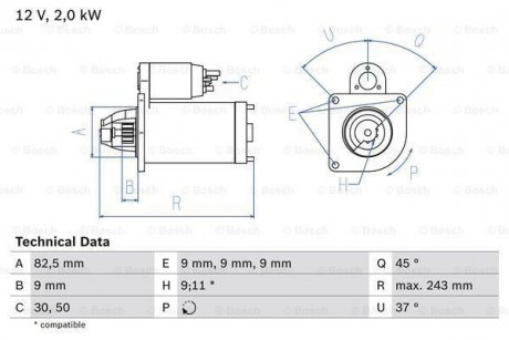 Стартер 0 986 017 790 BOSCH 0986017790