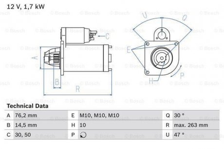 Стартер BOSCH 0986018220