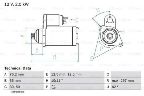 Стартер 0 986 018 390 BOSCH 0986018390