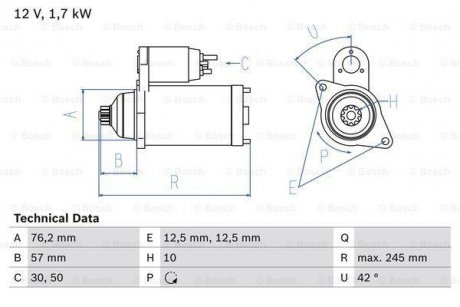 Стартер BOSCH 0 986 020 320