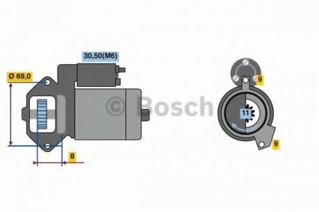 Стартер 0 986 022 020 BOSCH 0986022020