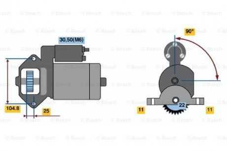 Стартер BOSCH 0986022561 (фото 1)