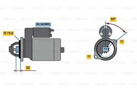 Стартер BOSCH 0 986 023 250 (фото 1)