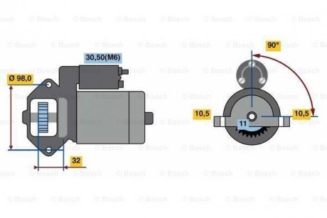 Стартер BOSCH 0986023570 (фото 1)