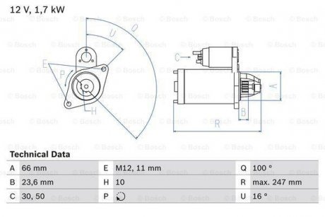 Стартер BOSCH 0986024030 (фото 1)