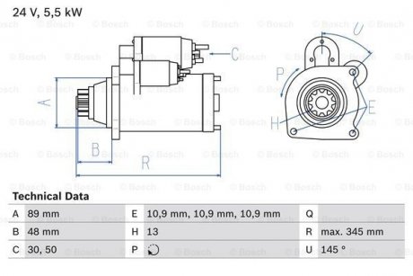 Стартер BOSCH 0986024670