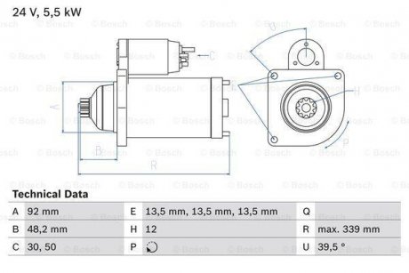 Стартер BOSCH 0 986 025 060 (фото 1)