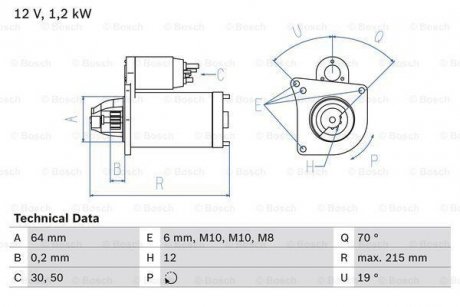 Стартер BOSCH 0986025180