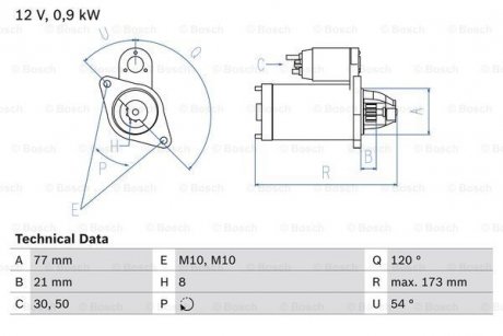 Стартер BOSCH 0986025720 (фото 1)