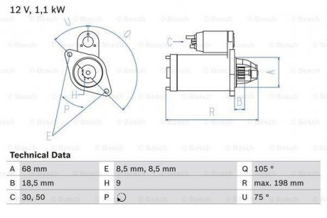 Стартер BOSCH 0986026120 (фото 1)