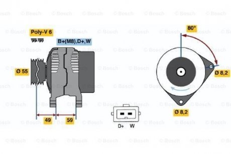 Генератор BOSCH 0986038070