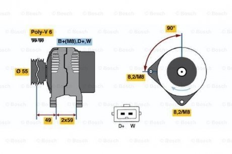 Генератор BOSCH 0986038390