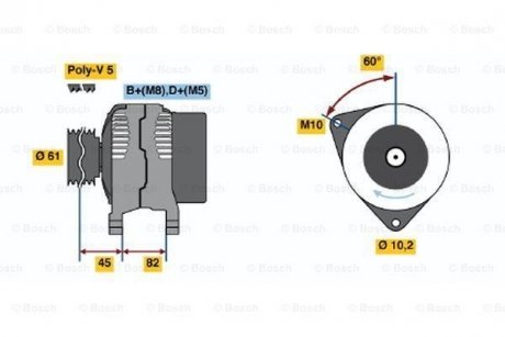 Генератор BOSCH 0986039550 (фото 1)