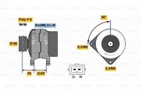 Генератор BOSCH 0 986 040 360 (фото 1)