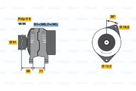 Генератор BOSCH 0986042000