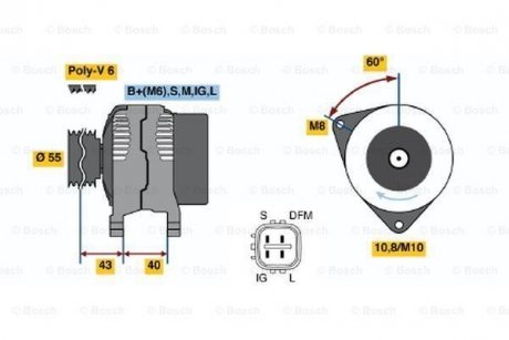 Генератор 0 986 042 660 BOSCH 0986042660