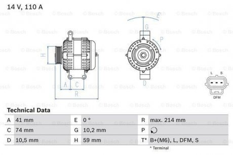 Генератор BOSCH 0 986 045 370