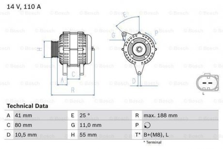 Генератор BOSCH 0 986 046 060