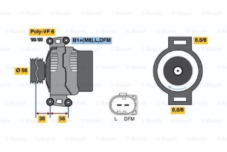 Генератор BOSCH 0986046160