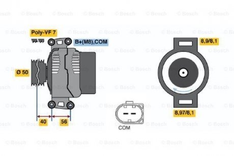 Генератор BOSCH 0986047800 (фото 1)