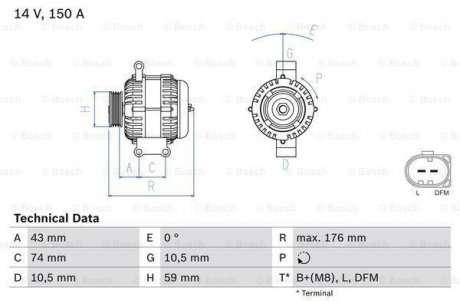 Генератор 0 986 047 910 BOSCH 0986047910