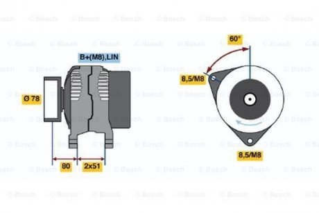 Генератор 0 986 048 380 BOSCH 0986048380