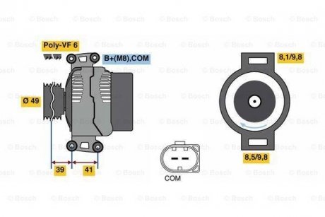 Генератор 0 986 048 820 BOSCH 0986048820